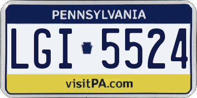 PA license plate LGI5524