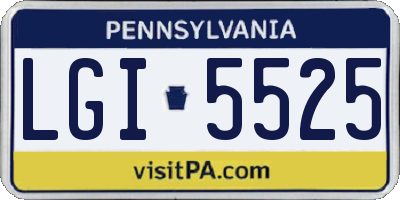 PA license plate LGI5525