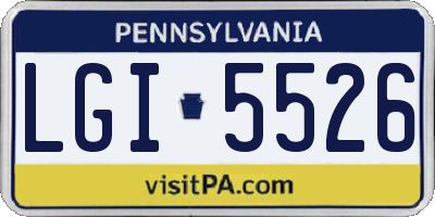 PA license plate LGI5526