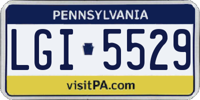 PA license plate LGI5529