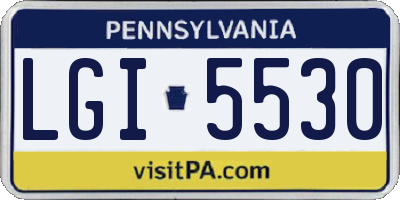 PA license plate LGI5530