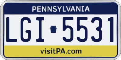 PA license plate LGI5531