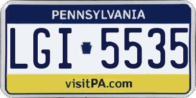 PA license plate LGI5535