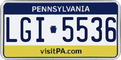 PA license plate LGI5536