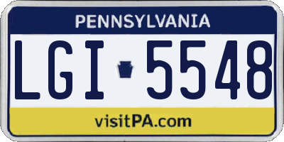 PA license plate LGI5548