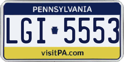 PA license plate LGI5553