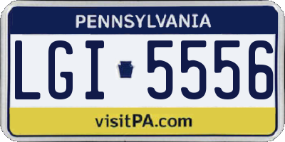 PA license plate LGI5556