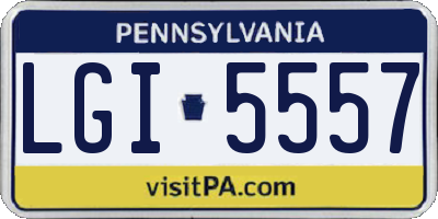 PA license plate LGI5557