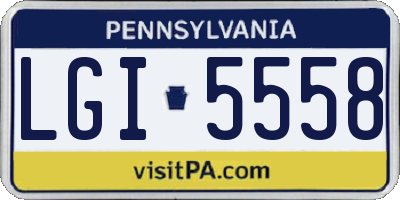 PA license plate LGI5558
