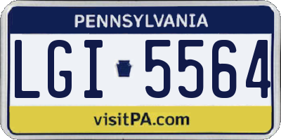 PA license plate LGI5564