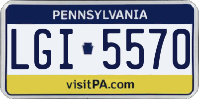 PA license plate LGI5570