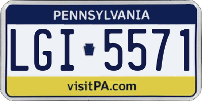PA license plate LGI5571