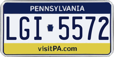PA license plate LGI5572