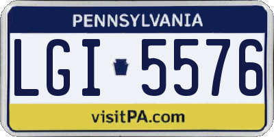 PA license plate LGI5576