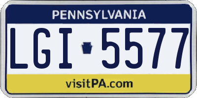 PA license plate LGI5577