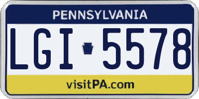 PA license plate LGI5578