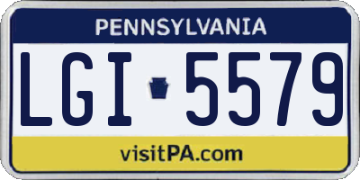 PA license plate LGI5579