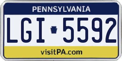 PA license plate LGI5592