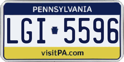 PA license plate LGI5596
