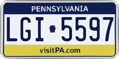 PA license plate LGI5597