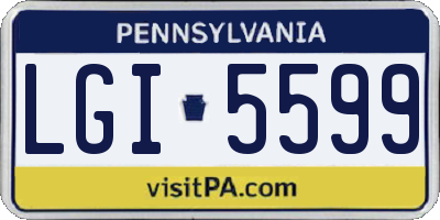 PA license plate LGI5599