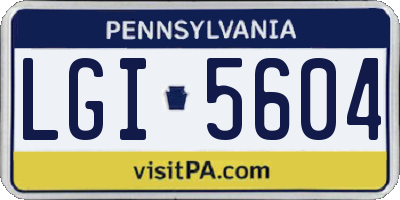 PA license plate LGI5604