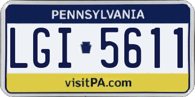 PA license plate LGI5611