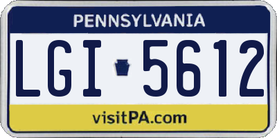 PA license plate LGI5612