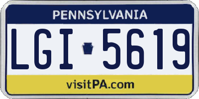 PA license plate LGI5619
