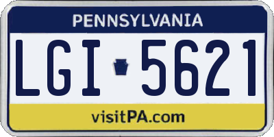 PA license plate LGI5621