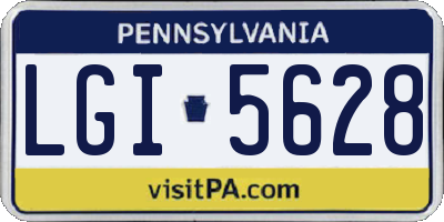 PA license plate LGI5628