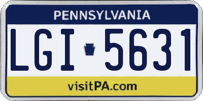 PA license plate LGI5631