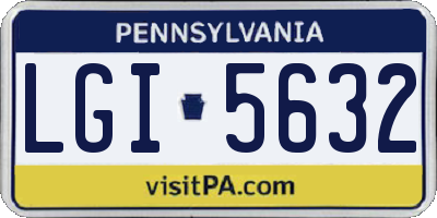 PA license plate LGI5632