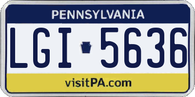 PA license plate LGI5636