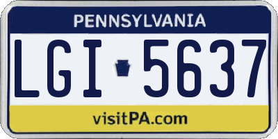 PA license plate LGI5637
