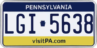 PA license plate LGI5638