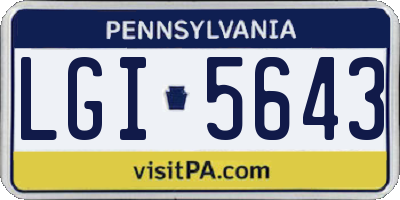 PA license plate LGI5643