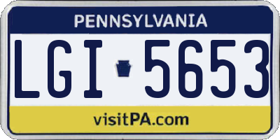 PA license plate LGI5653