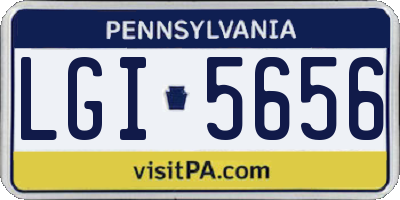 PA license plate LGI5656