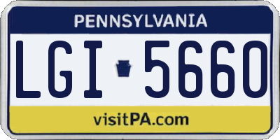PA license plate LGI5660