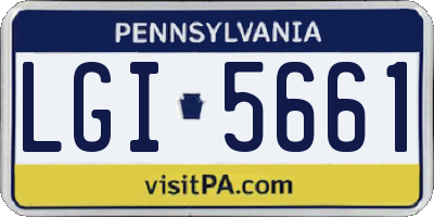 PA license plate LGI5661