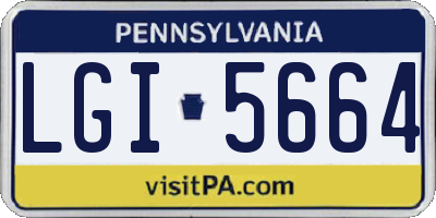 PA license plate LGI5664