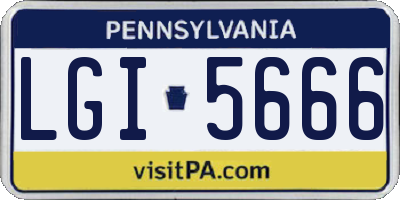 PA license plate LGI5666