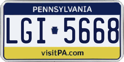 PA license plate LGI5668