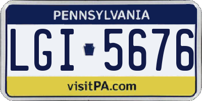 PA license plate LGI5676