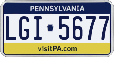 PA license plate LGI5677