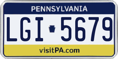 PA license plate LGI5679