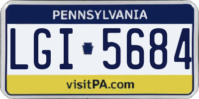 PA license plate LGI5684