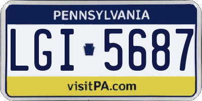 PA license plate LGI5687