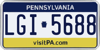 PA license plate LGI5688